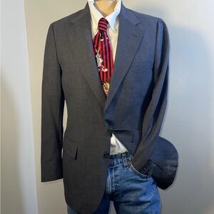 Polo University Club RL Men sports blazer sz 42 gray Wool 2-Button USA made coat